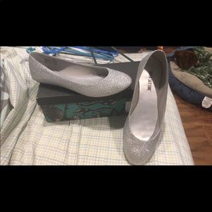 Silver Glitter Flats